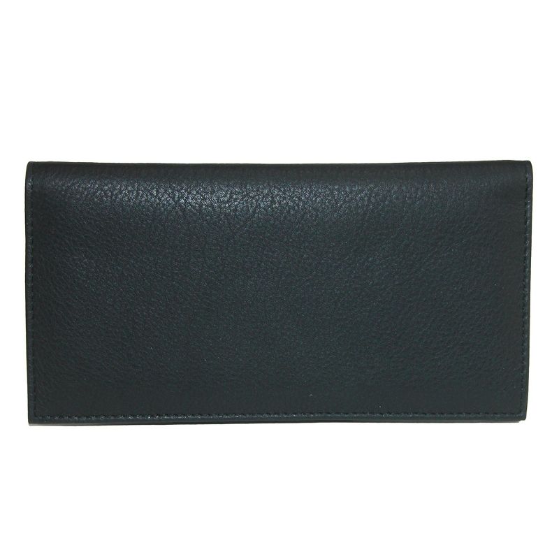CTM Leather Solid Color Checkbook Cover Wallet, 1 of 2
