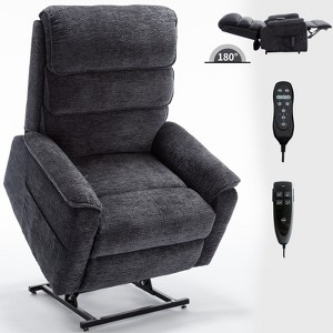 TiramisuBest Up to 350 LBS Chenille Power Lift Recliner Chair, Heavy Duty Motion Mechanism with 8-Point Vibration Massage and Lumbar Heating - 1 of 4