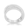 Slickblue 0.2 Ct. CZ Rhodium Trio Band Cocktail Ring, Clear Stones, Classic Women’s Jewelry, Sizes 5-10 - 2 of 4