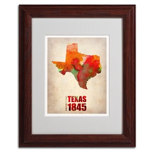 Trademark Fine Art -Naxart 'Texas Watercolor Map' Matted Framed Art - 1 of 4