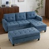 83.4"W Sectional Sofa Couch, Sofa Bed with Two USB Ports, Movable Ottoman and Reversible Chaise Lounge -ModernLuxe - 2 of 4