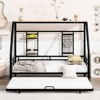 Twin Size Metal House Bed with Trundle, Black - image 2 of 4