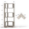 SEVOBAL Decorative Bookshelf 6 Tier L Shaped Corner Bookcase with Anti Falling Baffle for Living Room Bedroom, Gray, 21.65"*21.65"*64.57" - 4 of 4