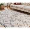 10' Gray And Ivory Geometric Shag Runner Rug - 2 of 4