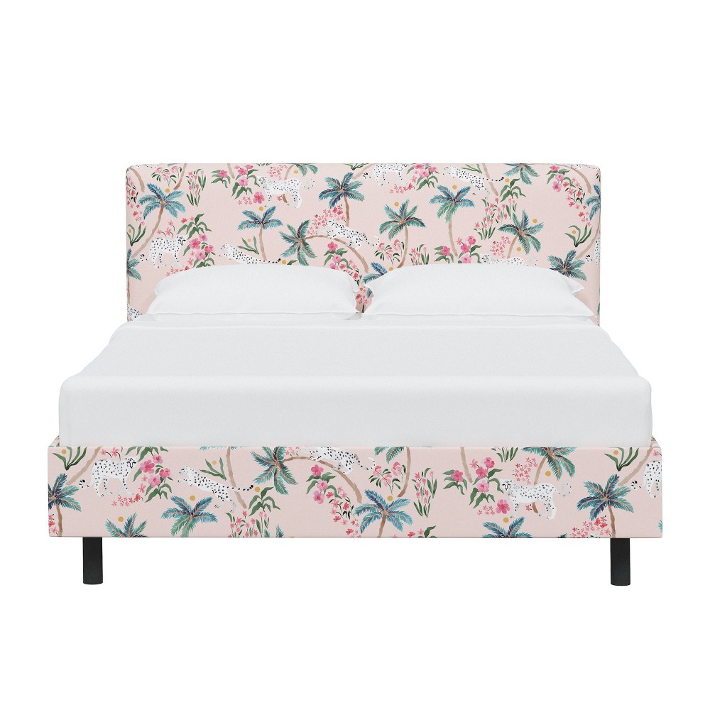 Photos - Bed Skyline Furniture Queen Platform  Palm Leopard Blush