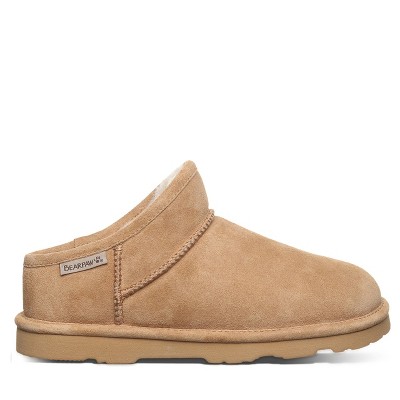 BEARPAW Martis Suede Platform Slippers For Women - Wool Blend Lining, Slip-On