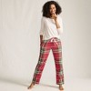 Lands' End Women's Pajama Set Knit Long Sleeve T-Shirt and Flannel Pants - 4 of 4