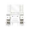 55.12"Vanity Desk with Mirror and Lights Makeup Desk with Drawers and Cabinet Vanity Table with Led Light Big Makeup Table,White - 3 of 4