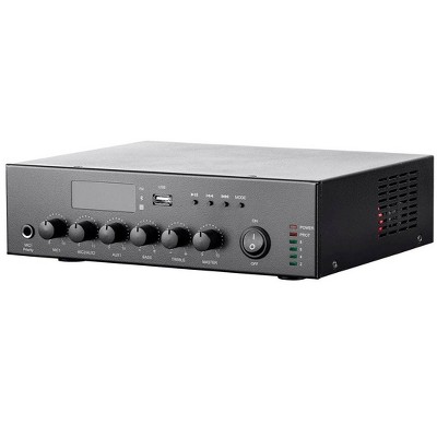 Monoprice Commercial Audio 60W 3ch 100/70V Mixer Amp with Built-in MP3 Player, FM Tuner, And Bluetooth Connection