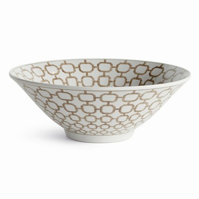 Plum & Post Province Link Decorative Bowl - Brown & White Chinoiserie