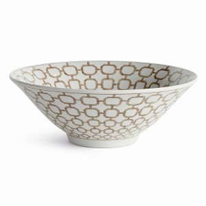 Plum & Post Province Link Decorative Bowl - Brown & White Chinoiserie - 1 of 4