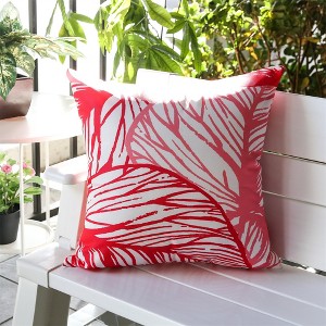 Tramull Leaf Vein Pillow Cover 20x20 Inches, Indoor Outdoor Decorative Pillow, Water Resistant Solarium Polyester - 1 of 4