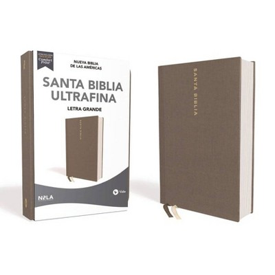 Nbla Santa Biblia Ultrafina, Letra Grande, Tamaño Manual, Tapa Dura/Tela, Gris, Edición Letra Roja - Large Print (Hardcover)