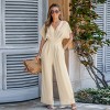 Women's Breezy Crinkled Chiffon Surplice Neckline Wide Leg Jumpsuit -Cupshe - 4 of 4