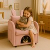 2-in-1 Pet House Chair with Bunny Ear Backrest, Modern Wood & Fabric Accent Armchair for Living Room, 25.2''W Small Pet Furniture-3irtyhousy - 2 of 4