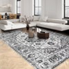 8x10 Living Room Area Rug Soft Washable Large Bedroom Rugs Vintage Distressed Throw Dining Room Carpet with Non Slip Backing - 3 of 4
