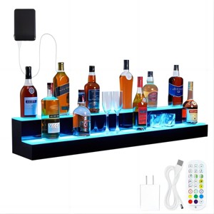 Acrylic Wall-Mounted Multifunctional Cabinet with Display and Storage Shelves, Suitable for Home and Commercial Bars, Gatherings, and Parties - 1 of 3