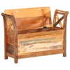 vidaXL Hall Bench Dark brown Solid reclaimed wood 40.6 in wide, 13 in deep - 4 of 4