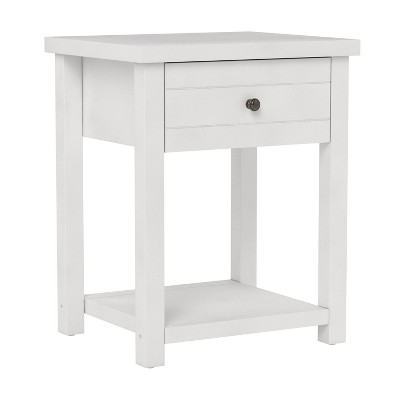 Hillsdale Furniture Harmony Wood Accent Table Matte White: Farmhouse Style, Drawer Storage, Spot Clean