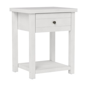 Hillsdale Furniture Harmony Wood Accent Table Matte White: Farmhouse Style, Drawer Storage, Spot Clean - 1 of 4