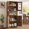 Pantry Cabinet, Tall Bathroom Storage Cabinet with Glass Doors and Adjustable Shelf, Freestanding Cupboard Tall Linen Cabinets for Kitchen, White - 4 of 4