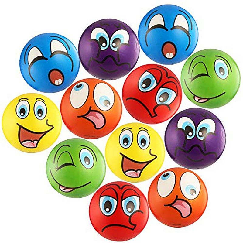 Link worldwide Ready! Set! Play! Pack Of 24 Mini Emoji Soft Foam Stress Reliever Balls, Fidget Toy For Kids & Adults, 2 of 12