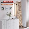 4 Panel Room Divider, 67" Tall Wood Privacy Screen, Freestanding Decorative Cutout Partition for Bedroom/Living Room - 2 of 4