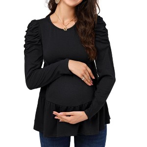 LXT-Maternity Shirts Maternity Tunic Blouse Tops - 1 of 4