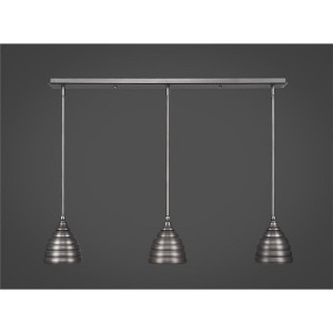 Toltec Lighting Any 3 - Light Chandelier in  Brushed Nickel with 7" Brushed Nickel Beehive Metal Shade Shade - 1 of 1
