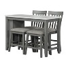 Whisen 5-Piece Counter Height Dining Set with Built-in Storage Shelves - Grey - 4 of 4
