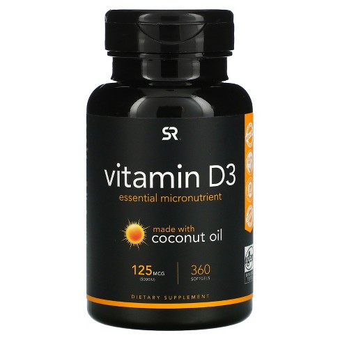 Sports Research Vitamin D3 With Coconut Oil, Softgels : Target