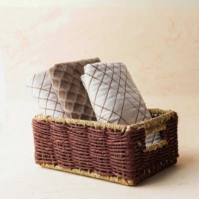 Handwoven Sabaii Grass Towel Basket – Brown