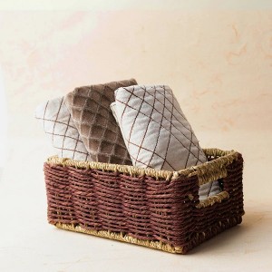 Handwoven Sabaii Grass Towel Basket – Brown - 1 of 3