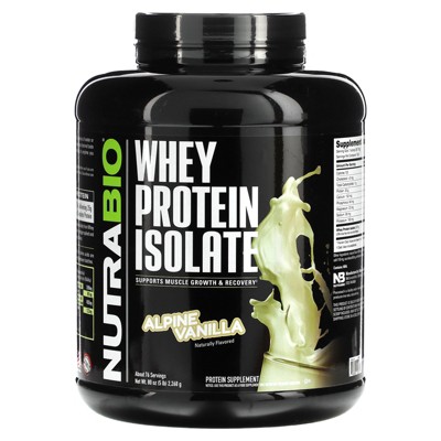 NutraBio Whey Protein Isolate, Alpine Vanilla, 5 lb (2,268 g)
