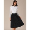 INSPIRE CHIC Women's Pleated Elastic High Waist A-Line Swing Casual Flowy Midi Skirts - 3 of 4