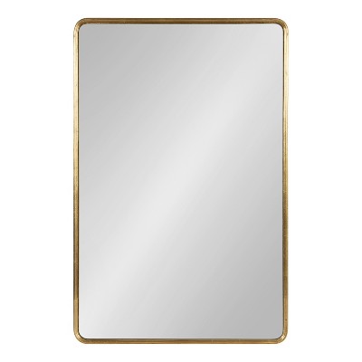 Gold Framed Rounded Rectangle Wall Mirror, 24x36