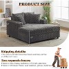 60"Oversized Chaise Lounge Indoor,Upholstered Sofa Bed with Throw Pillows and Armrests,Sleeper Chair- Cozy Reading Chair for Living Room,Bedroom - 2 of 4