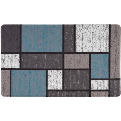 World Rug Gallery Contemporary Modern Boxes Anti Fatigue Standing Mat