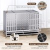 XBRIGH 48-Inch Heavy Duty Tin Dog Crate with Wheels, Sturdy Door Lock, Double Doors and Removable Tray Design - 4 of 4