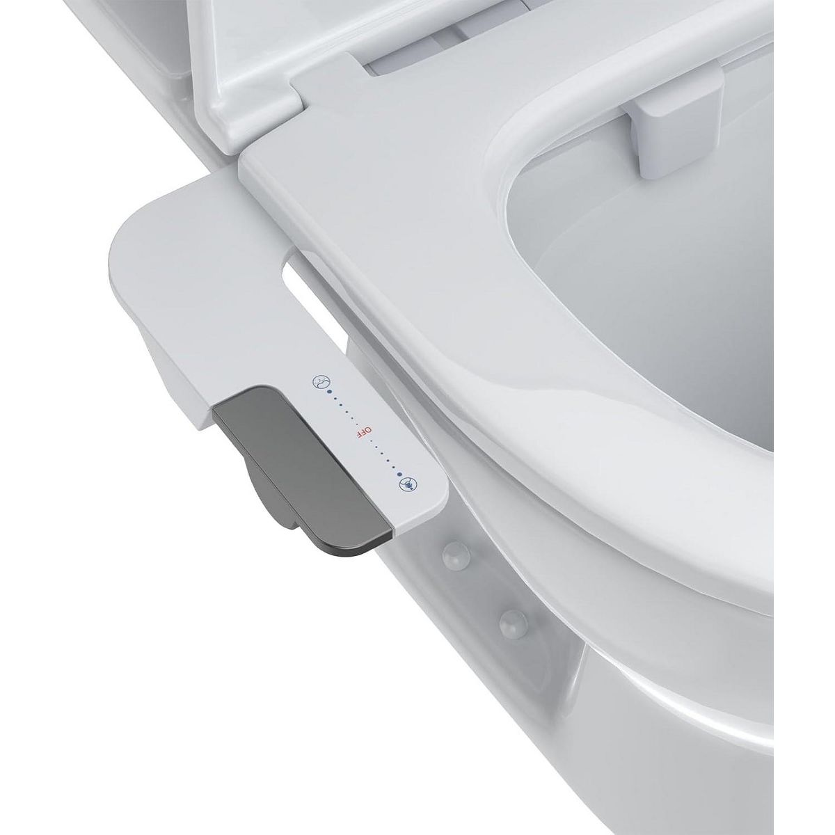 Ultra-Slim Bidet Attachment for Toilet, Non-Electric Cold Water Sprayer, Adjustable Pressure Dual Nozzle for Front/Rear Wash, Bathroom, White/Gray
