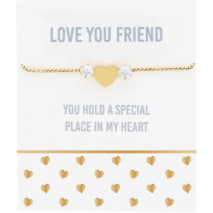 Pavilion Gift Company - Love You Friend - 18K Gold Plated Adjustable Bracelet - Bracelets - 1 of 4