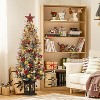 4.5FT Prelit Premium Snow Flocked Artificial Christmas Tree with 8 Mode Warm White LED, Mini Prelit Xmas Pine Tree, Snowflake Vintage Base - 2 of 4