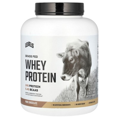 Levels Grass Fed Whey Protein Powder, Pure Chocolate, 5lb (2.27 kg)