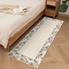 Washable Modern Bordered Rug Non Slip Low Pile Rug Soft Floral Throw Floor Cover Foldable Indoor Carpet for Living Room Bedroom Playroom Nursery - 4 of 4