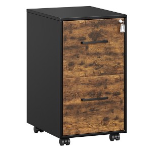 File Cabinet, Office Filing Cabinet with Lock, Pre-Assembled, 17.7 x 14.4 x 25.4 Inches - 1 of 4