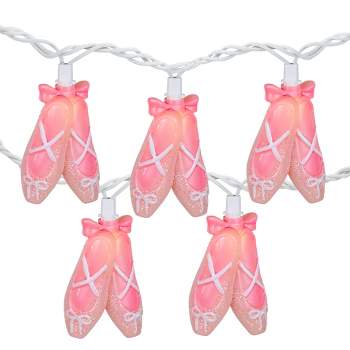 Northlight 10-Count Ballerina Shoe Patio Light Set, 5.75ft White Wire