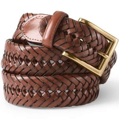 Lands' End Men's Leather Braid Belt - 46 - Light Brown : Target