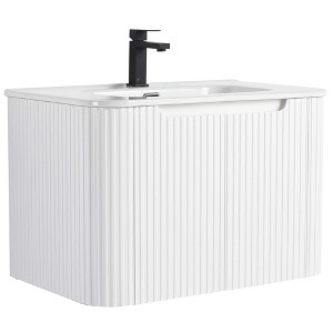 Caskvalley Modern Bathroom Vanity with Straight Fluted Design - Sink Included - 1 of 4
