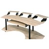 PAGED Computer Desk Modern Music Desk with Open Storage Shelves, Keyboard Tray and Hooks for Work - 3 of 4