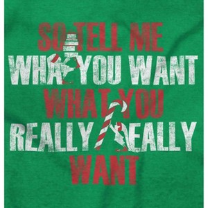 Xmas Tell Me What You Really Want Womens Graphic T Shirt Tees Brisco Brands - 1 of 4